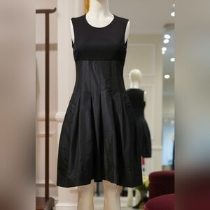 Brunello Cucinelli Two-Tone Black & Navy Midi Dress Made in Italy